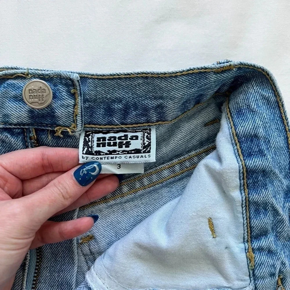 Vintage 90’s Nada Nuff Embroidered Denim Shorts - Picture 9 of 11